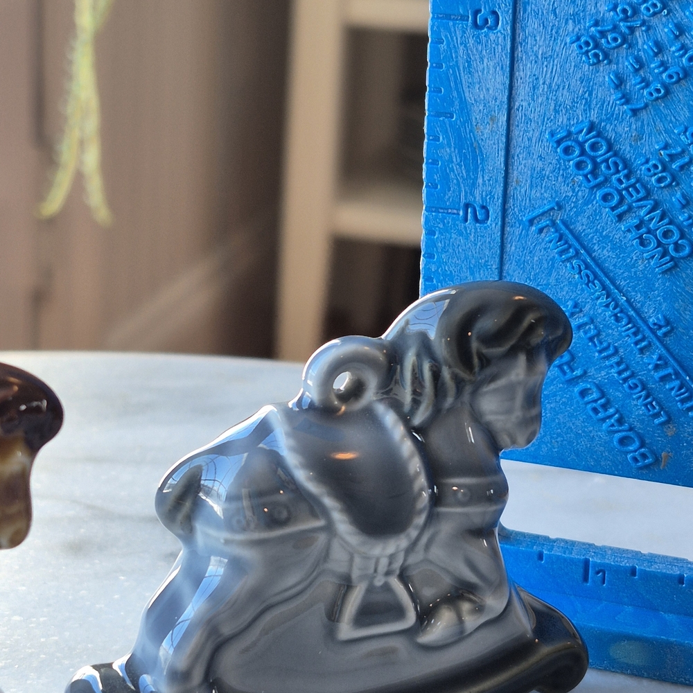 Wade Vintage Ceramic Rocking Horse Ornaments - Blue and Brown - Picture 3 of 4